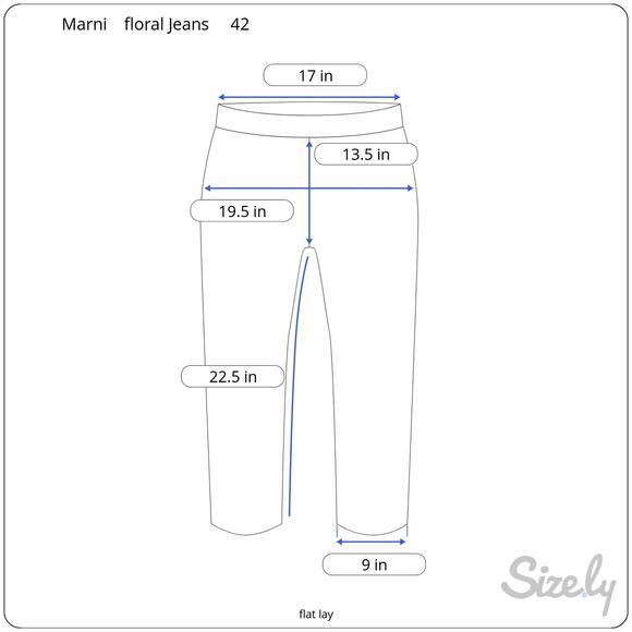 Marni Pop Garden Floral Print Wide Leg Crop Jeans White Multicolor Size 42 US 6 - Picture 12 of 12